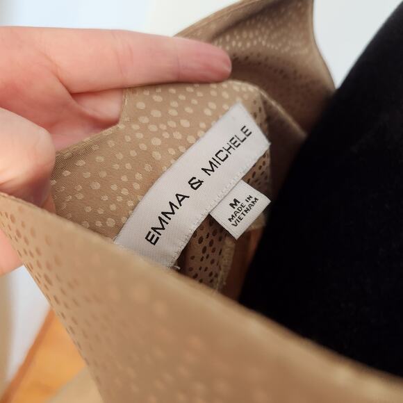 EMMA & MICHELE Satin Leopard Print Slip Midi Dress, Size Medium - Picture 10 of 11